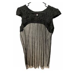 Black Sheer Summer Sleeveless Top Medium Brand New